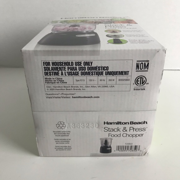 Hamilton Beach Black Stack & Press Food Chopper NEW Gifts - Picture 4 of 4